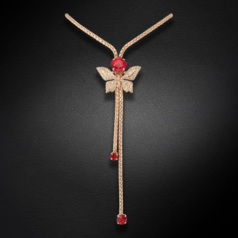 Pendant "Fabulous Butterfly (Light Siam)" with Preciosa™ crystals