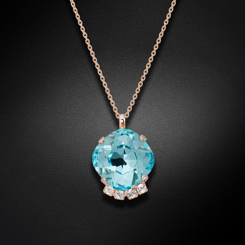 Pendant "Crete (Aqua Bohemica)" with Preciosa™ crystals