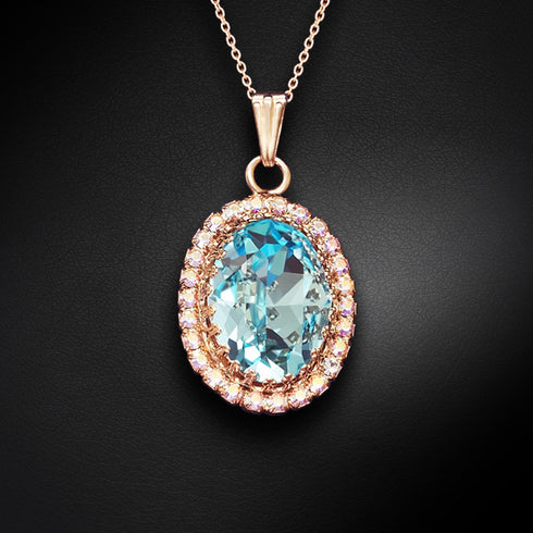 Pendant "Sun Illusion (Aqua Bohemica)" with Preciosa™ crystals
