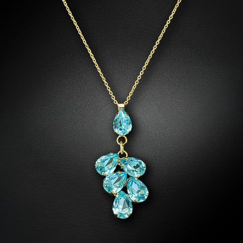 Pendant "Amber II (Aqua Bohemica)" with Preciosa™ crystals