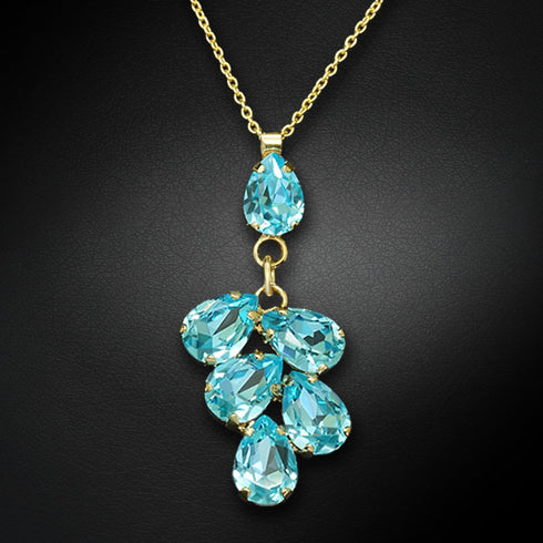 Pendant "Amber II (Aqua Bohemica)" with Preciosa™ crystals