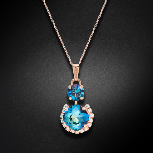 Pakabukas „Akimirką apakintas spindesys (Bermudos mėlyna)“ su Preciosa™ kristalais