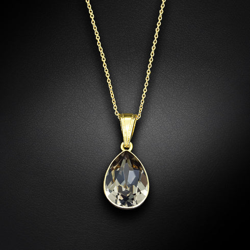 Sidabro pakabukas "Kristalo Lašas (Juodasis Deimantas)" su Preciosa™ kristalais