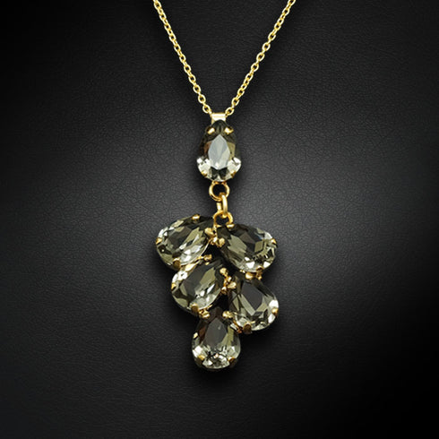 Pendant "Amber II (Black DIamond)" with Preciosa™ crystals