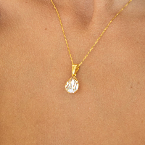 Sidabro pakabukas „Kristalo Lašas (Honey)“ su Preciosa™ kristalais