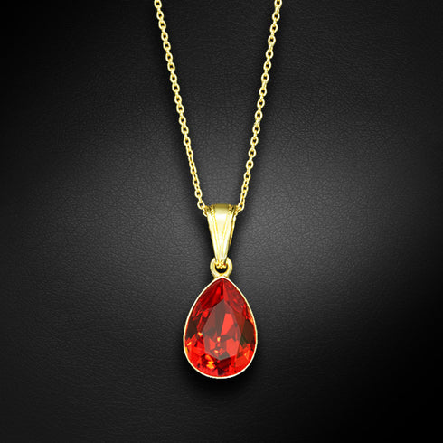 Sidabro pakabukas "Kristalo Lašas (Light Siam)" su Preciosa™ kristalais