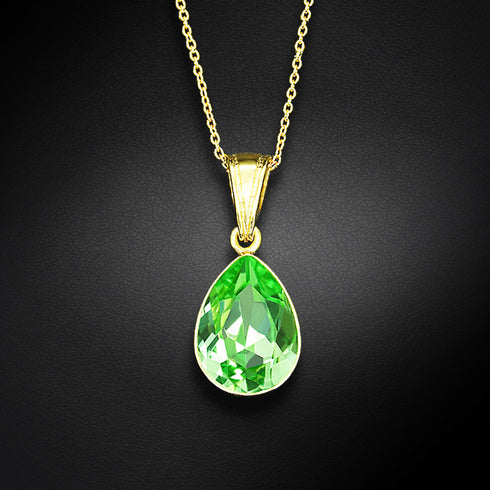 Silver pendant "Crystal Drop (Peridot)" with Preciosa™ crystals