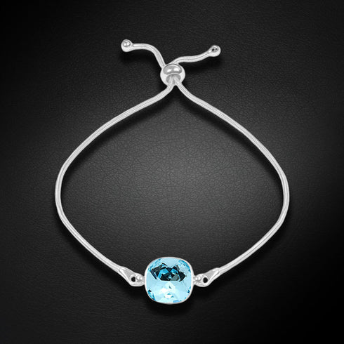 Sudraba rokassprādze "Apžilbinošs Mirdzums (Aquamarine)" no 925 proves sudraba