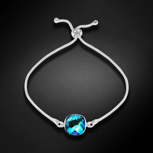 Sudraba rokassprādze "Apžilbinošs Mirdzums (Bermuda Blue)" no 925 proves sudraba