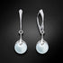 Silver earrings "Pearl Galaxy (Light Blue)" with Preciosa™ crystals