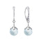 Silver earrings "Pearl Galaxy (Light Blue)" with Preciosa™ crystals