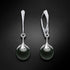Silver earrings "Pearl Galaxy (Magic Black)" with Preciosa™ crystals