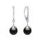 Silver earrings "Pearl Galaxy (Magic Black)" with Preciosa™ crystals