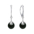 Silver earrings "Pearl Galaxy (Magic Black)" with Preciosa™ crystals