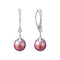 Silver earrings "Pearl Galaktika (Pearlescent Red)" with Preciosa™ crystals