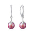 Silver earrings "Pearl Galaktika (Pearlescent Red)" with Preciosa™ crystals