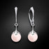 Silver earrings "Pearl Galaxy (Rosaline)" with Preciosa™ crystals