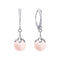 Silver earrings "Pearl Galaxy (Rosaline)" with Preciosa™ crystals