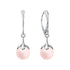 Silver earrings "Pearl Galaxy (Rosaline)" with Preciosa™ crystals