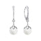 Silver earrings "Pearl Galaktika (White)" with Preciosa™ crystals