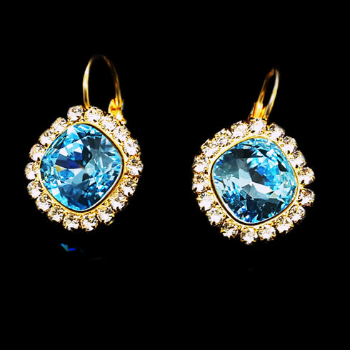 Auskari "Apžilbinošs Mirdzums III (Aquamarine Blue)" ar Swarovski™ kristāliem