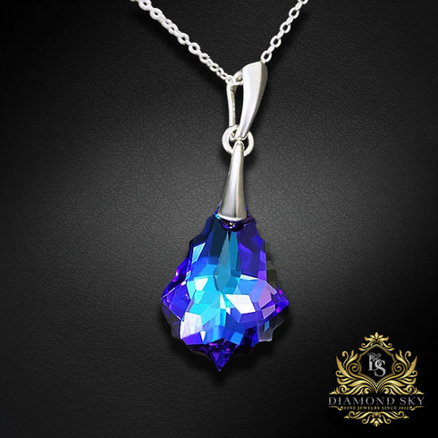 Silver Pendant "Baroque IV (Heliotrope)" with Swarovski™ Crystals