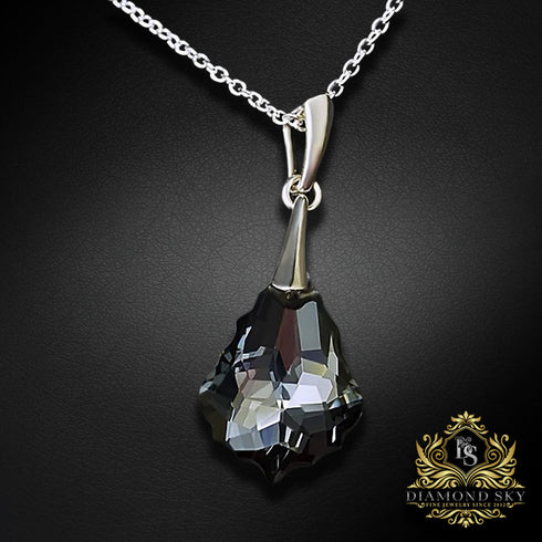 Silver Pendant "Baroka IV (Silver Night)" with Swarovski™ Crystals