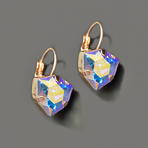 Auskarai "Bermudų trikampis (Aurore Boreale)" su Swarovski™ kristalais