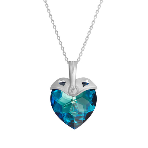 Silver Pendant "Cupid II (Bermuda Blue)" with Swarovski™ Crystals