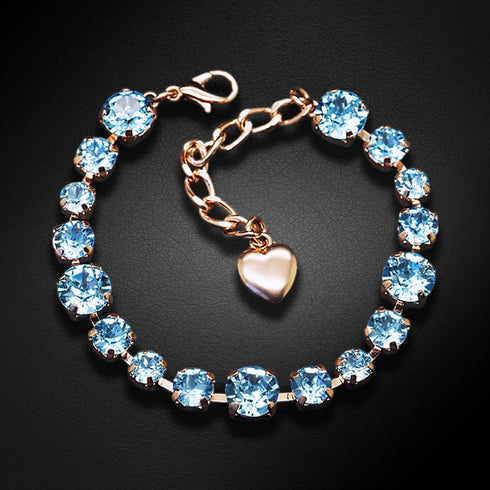 Apyrankė "Klasika II (Aquamarine Blue)" su Swarovski™ kristalais