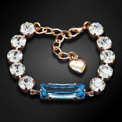 Apyrankė "Venera (Aquamarine)" su Swarovski™ kristalais