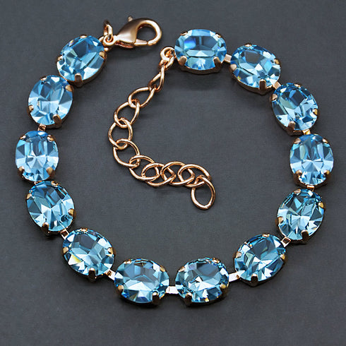 Bracelet "Venus II (Aquamarine Blue)" with Swarovski™ crystals