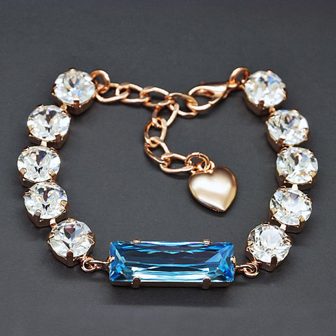 Aproce "Venera (Aquamarine Blue)" ar Swarovski™ kristāliem