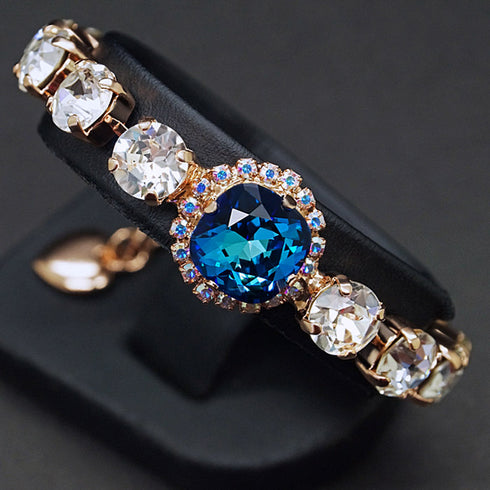 Apyrankė "Apžilbinošs Mirdzums III (Bermuda Blue)" su Swarovski™ kristalais