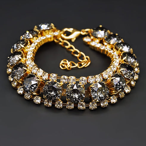 Bracelet "Crystal Shackles (Black Patina)" with Swarovski™ crystals