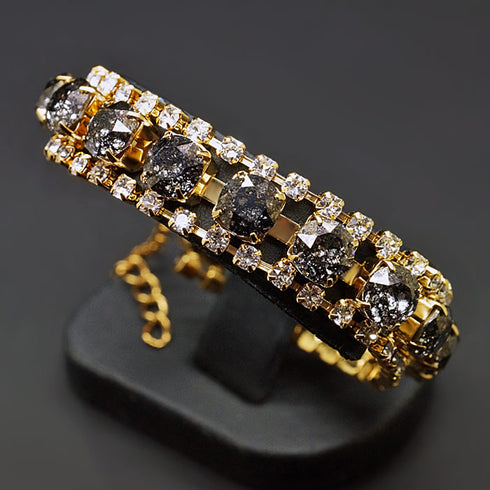 Bracelet "Crystal Shackles (Black Patina)" with Swarovski™ crystals