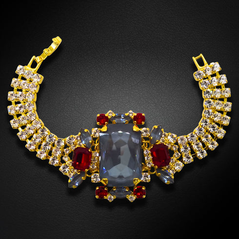 Apyrankė "Aurora (Dark Grey Ignite / Light Siam)" su Swarovski™ kristalais