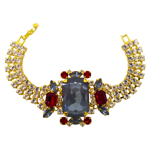 Apyrankė "Aurora (Dark Grey Ignite / Light Siam)" su Swarovski™ kristalais