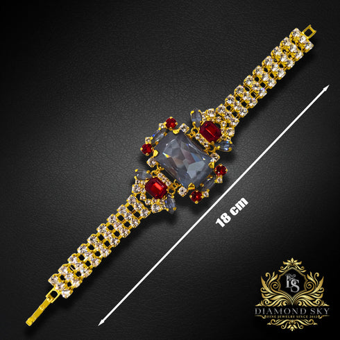 Apyrankė "Aurora (Dark Grey Ignite / Light Siam)" su Swarovski™ kristalais