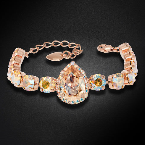 Aproce "Debesu Piliens (Golden Shadow / Light Topaz Shimmer)" ar Swarovski™ kristāliem