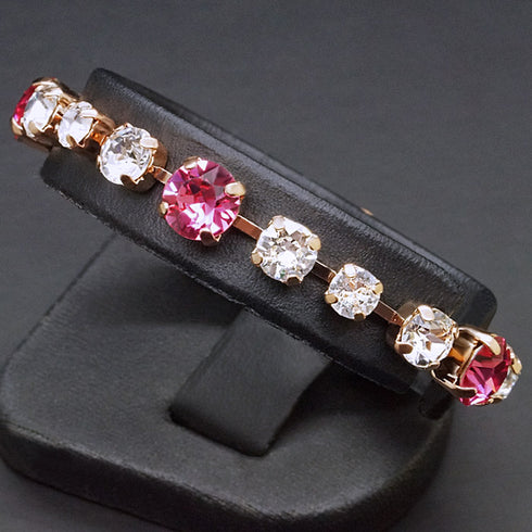 Apyrankė "Klasika II (Šviesiai rožinė, Kristalas)" su Swarovski™ kristalais