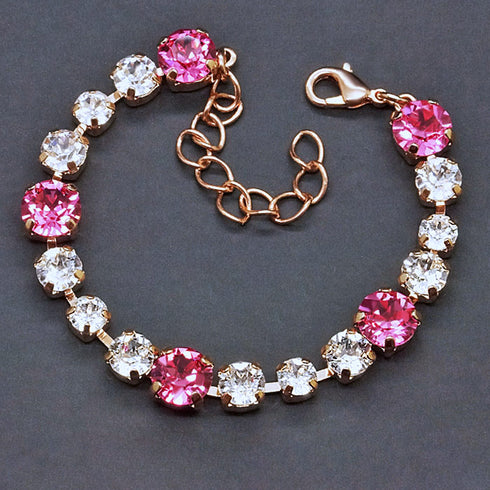 Apyrankė "Klasika II (Šviesiai rožinė, Kristalas)" su Swarovski™ kristalais