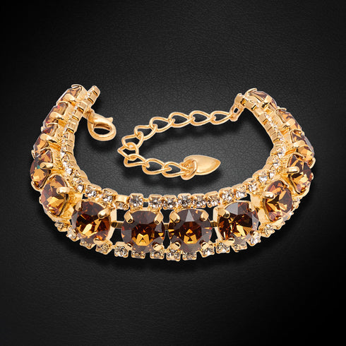 Aproce "Kristāla Važas (Light Amber)"" ar Swarovski™ kristāliem