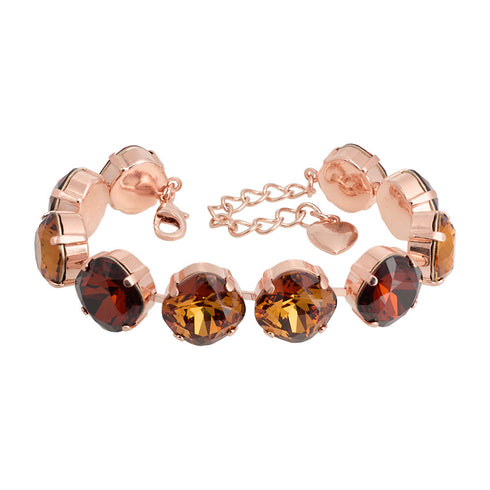 Aproce "Vorteks (Light Amber / Smoked Amber)" ar Swarovski™ kristāliem