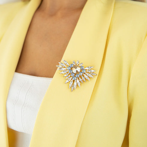 Broša "Varavīksnes Zieds" ar Swarovski™ kristāliem