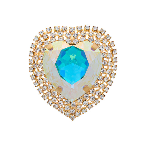 Broša "Kristāla Sirds (Aurora Borealis)" ar Swarovski™ kristāliem