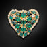 Broša "Kristāla Sirds II (Emerald)" ar Swarovski™ kristāliem