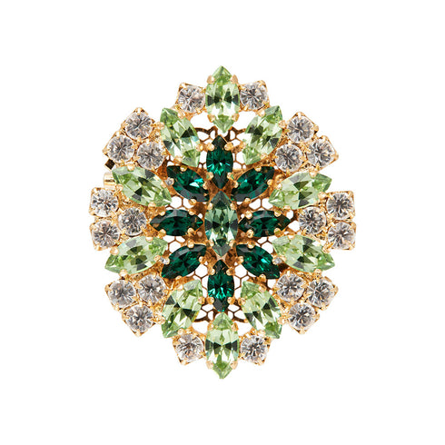 Broša "Pavasaris (Emerald / Peridot)" ar Swarovski™ kristāliem