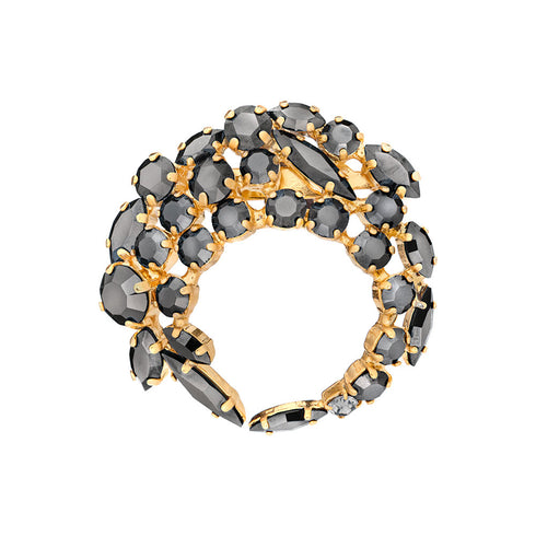 Broša "Kristālzars (Jet Hematite)" ar Swarovski™ kristāliem