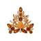 Broša "Kristāla Zars II (Light Amber / Topaz / Golden Shadow)" ar Swarovski™ kristāliem